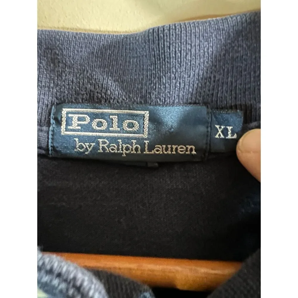 Ralph Lauren Classic Navy Blue Polo Shirt with Red‎ Logo Short Sleeve Shirt